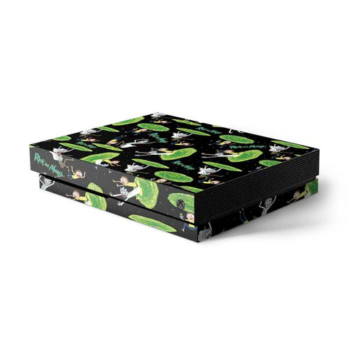 Adult Swim Rick and Morty Portal Pattern Xbox One X Console Skin